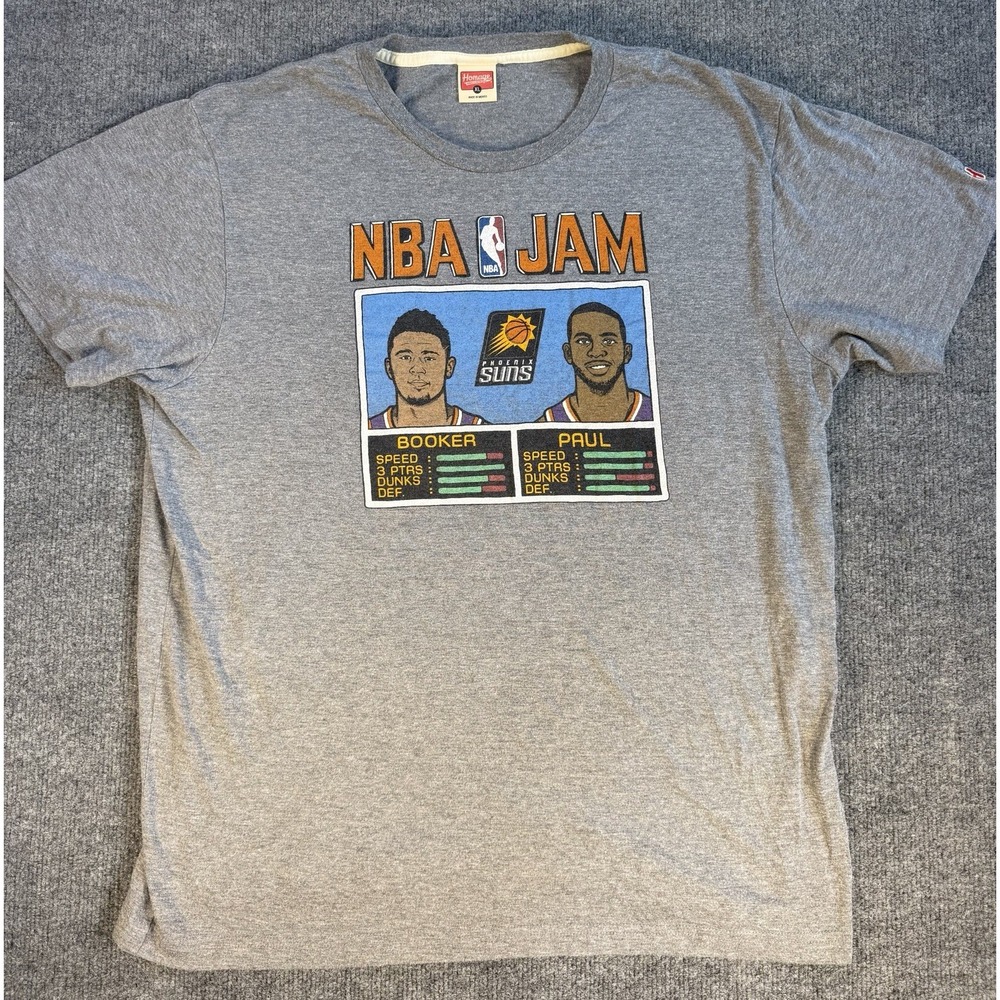 VINTAGE Homage Phoenix Suns NBA Jam T-Shirt single stitch Mens XL Booker Paul